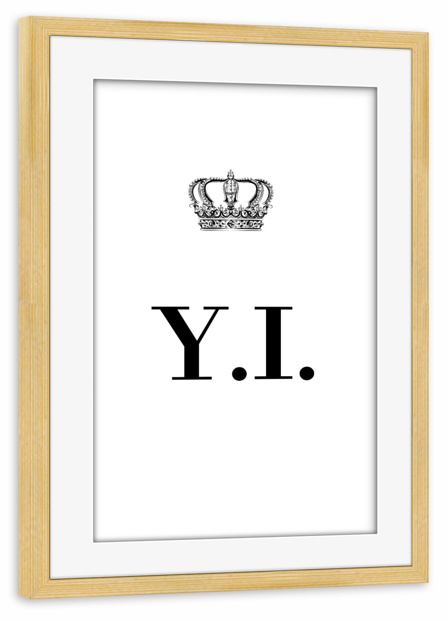 Poster mit Rahmen kiefer "King YI" artboxONE - Schwarzweiß,Buchstaben