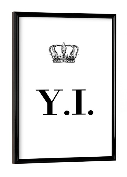 Poster mit schwarzem Rahmen "King YI" artboxONE - Schwarzweiß,Buchstaben
