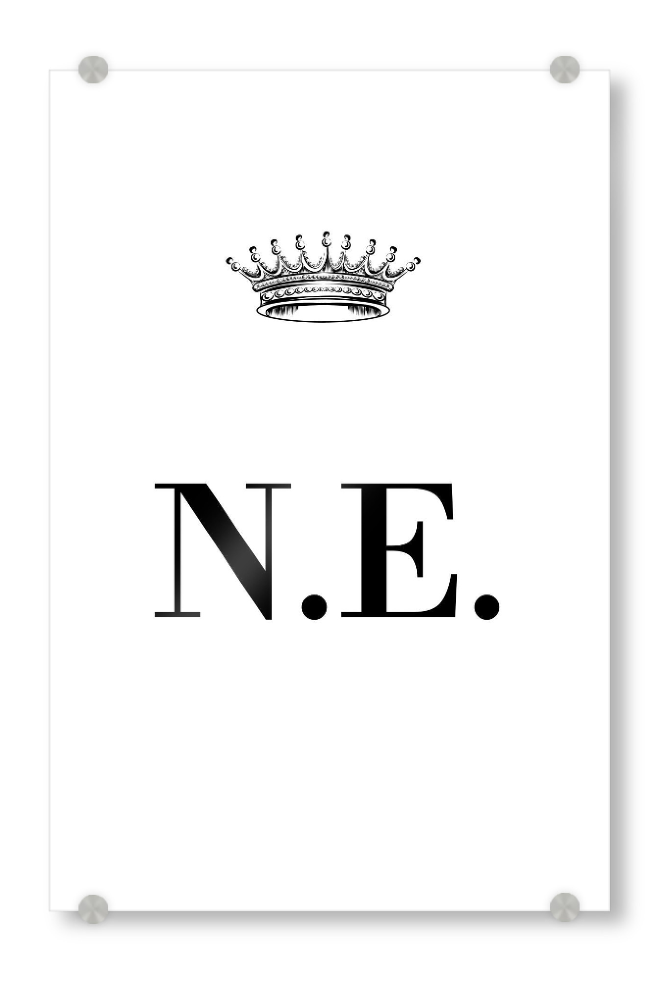 Acrylglasbild "Queen NE" artboxONE - Schwarzweiß,Buchstaben