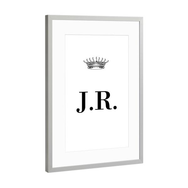 Poster mit Rahmen Silber "Queen JR" artboxONE - Schwarzweiß,Buchstaben