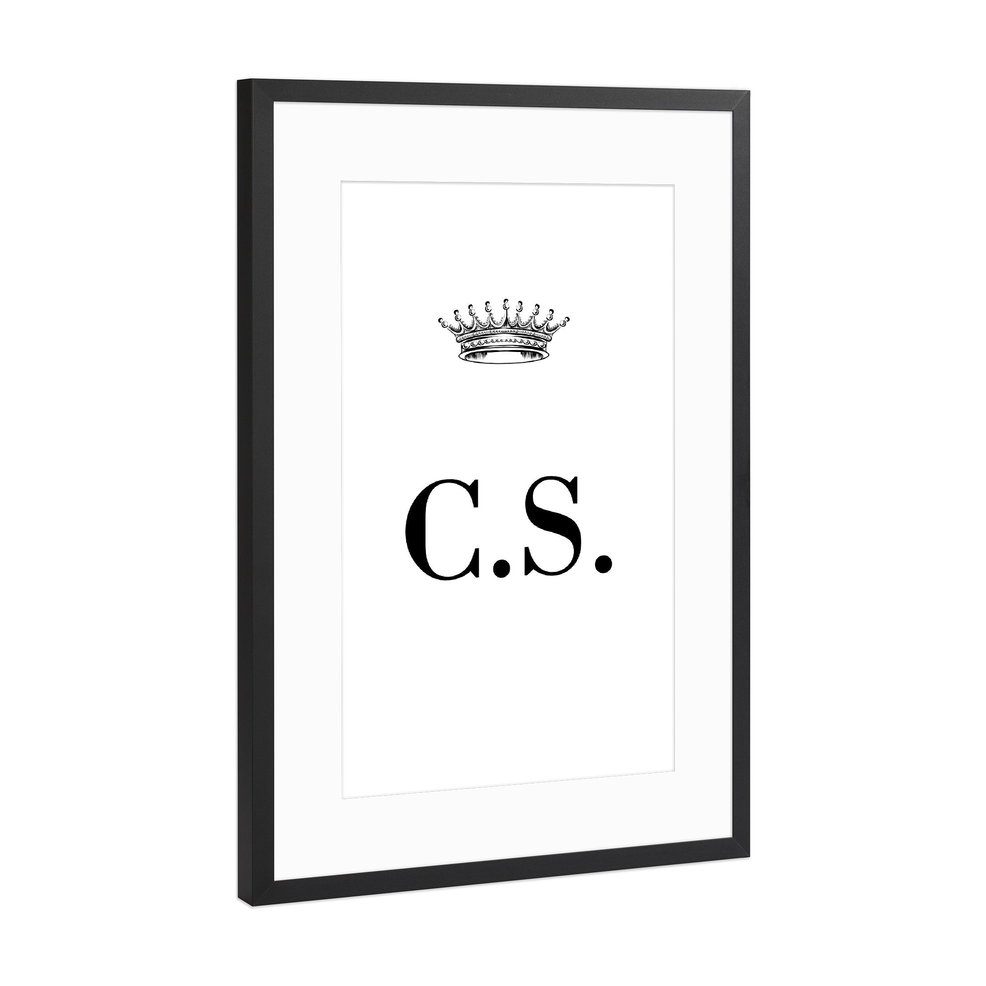 Poster mit Rahmen Schwarz (Metallic) "Queen CS" artboxONE - Schwarzweiß,Buchstaben