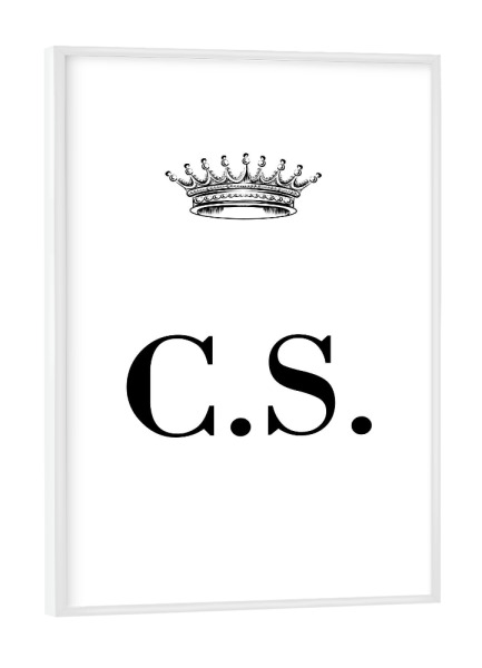 Poster mit weißem Rahmen "Queen CS" artboxONE - Schwarzweiß,Buchstaben