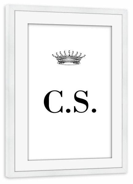 Poster mit Rahmen weiß "Queen CS" artboxONE - Schwarzweiß,Buchstaben