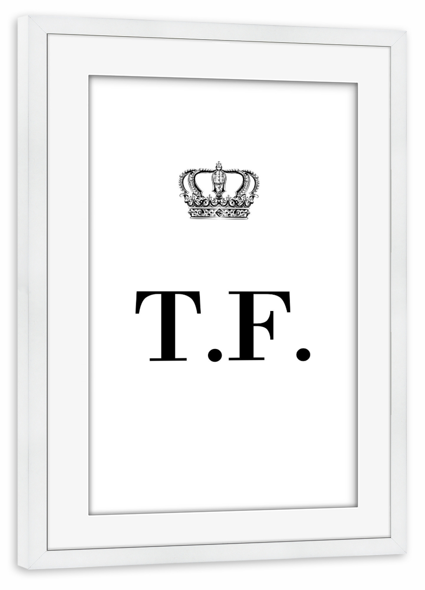Poster mit Rahmen weiß "King TF" artboxONE - Schwarzweiß,Buchstaben
