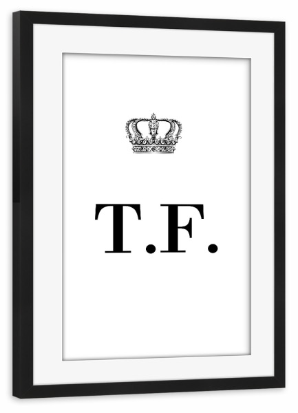 Poster mit Rahmen schwarz "King TF" artboxONE - Schwarzweiß,Buchstaben