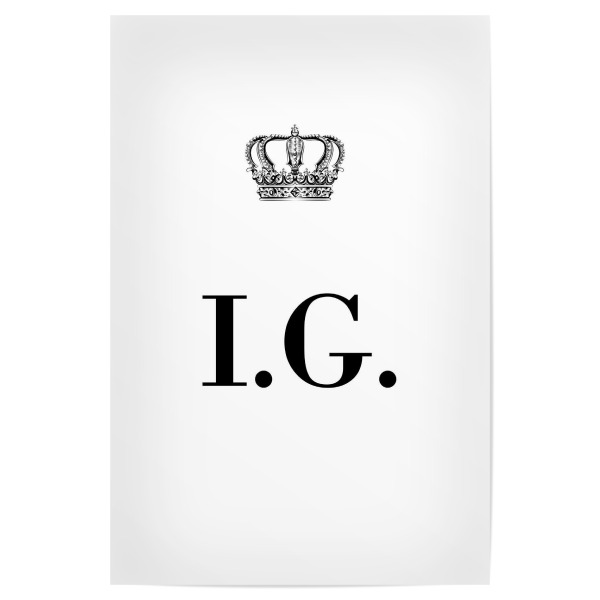 Poster "King IG" artboxONE - Schwarzweiß,Buchstaben