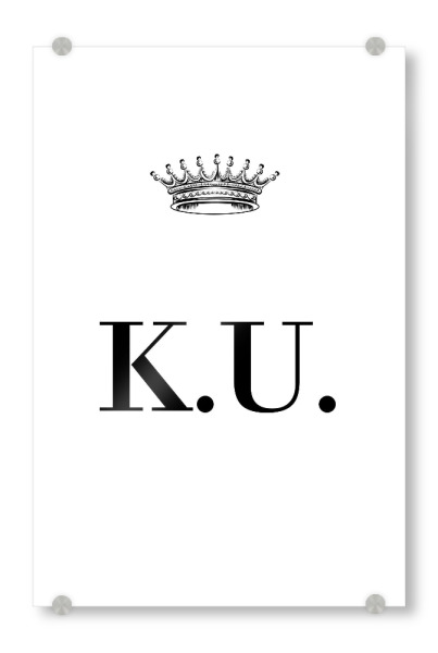 Acrylglasbild "Queen KU" artboxONE - Schwarzweiß,Buchstaben