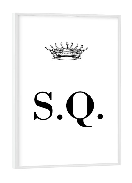 Poster mit weißem Rahmen "Queen SQ" artboxONE - Schwarzweiß,Buchstaben