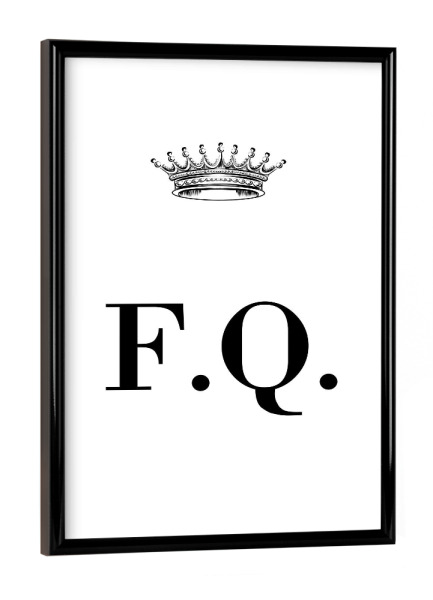 Poster mit schwarzem Rahmen "Queen FQ" artboxONE - Schwarzweiß,Buchstaben