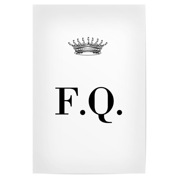 Poster 30x20 cm "Queen FQ" artboxONE - Schwarzweiß,Buchstaben