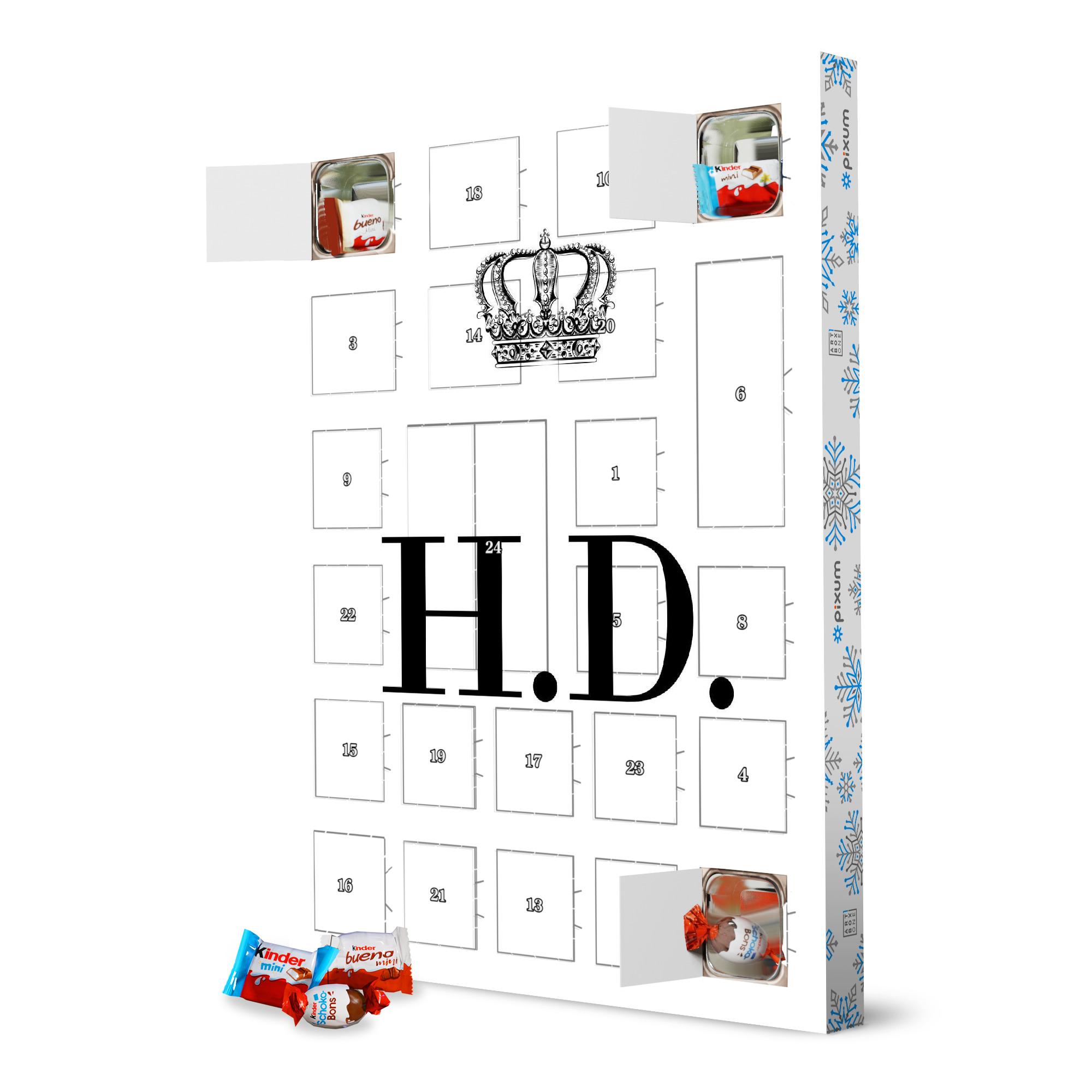 Adventskalender XXL mit Produkten von Kinder King HD artboxONE Adventskalender Schwarzweiß