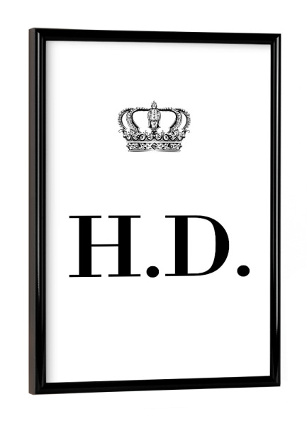 Poster mit schwarzem Rahmen "King HD" artboxONE - Schwarzweiß,Buchstaben