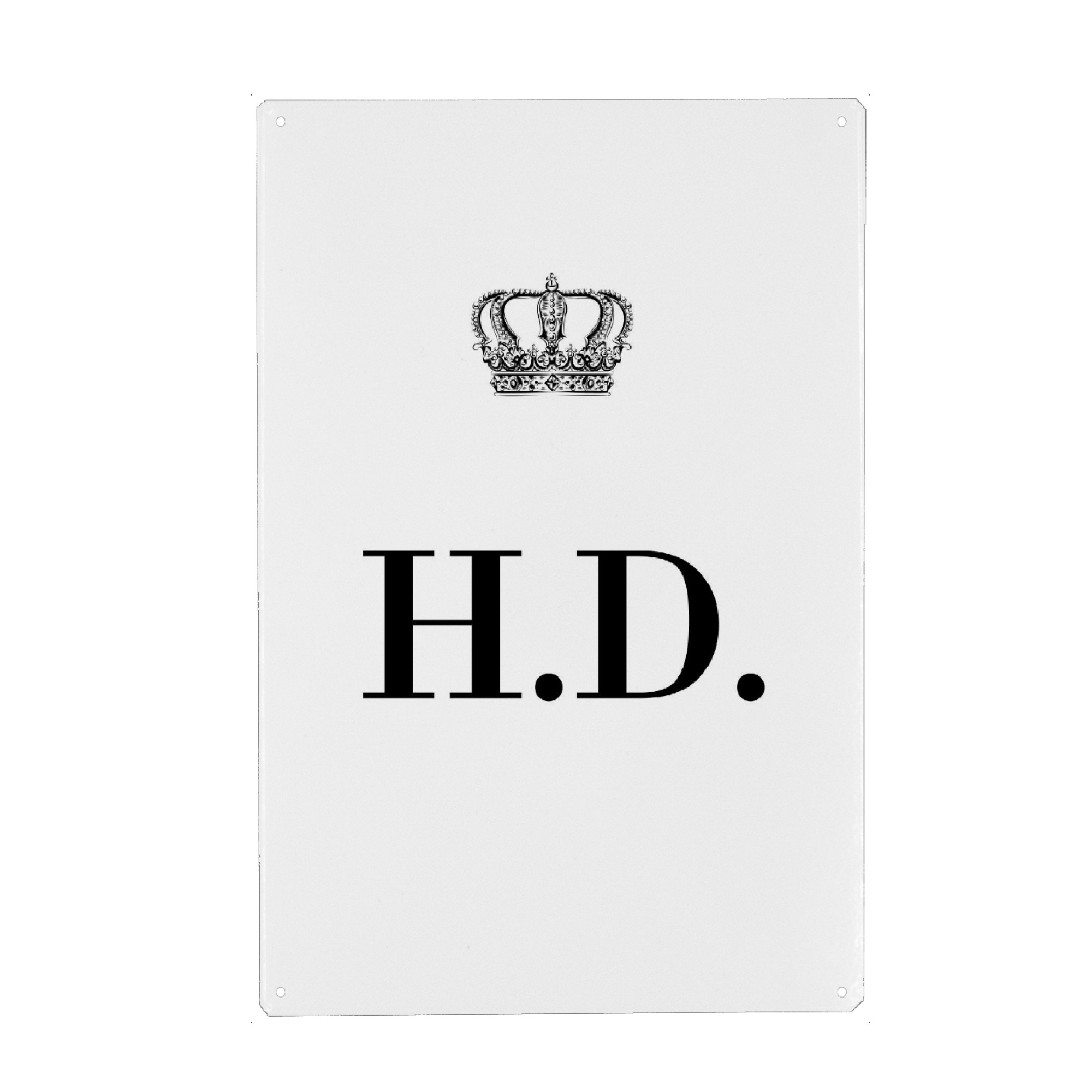 Metall Poster "King HD" artboxONE - Schwarzweiß,Buchstaben
