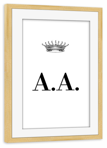 Poster mit Rahmen kiefer "Queen AA" artboxONE - Schwarzweiß,Buchstaben