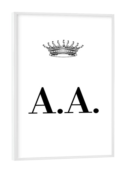 Poster mit weißem Rahmen "Queen AA" artboxONE - Schwarzweiß,Buchstaben