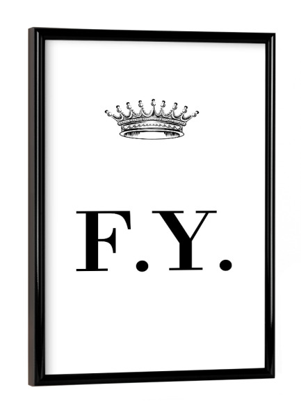 Poster mit schwarzem Rahmen "Queen FY" artboxONE - Schwarzweiß,Buchstaben