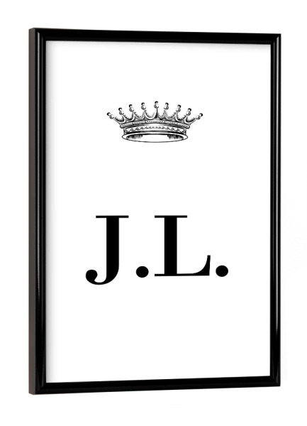 Poster mit schwarzem Rahmen "Queen JL" artboxONE - Schwarzweiß,Buchstaben