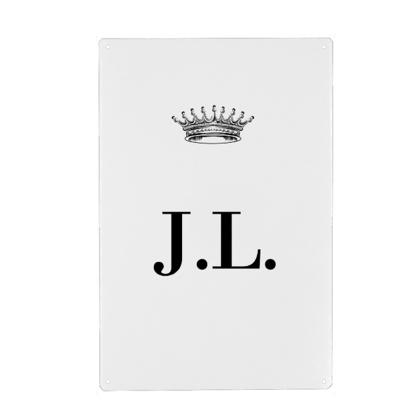 Metall Poster "Queen JL" artboxONE - Schwarzweiß,Buchstaben