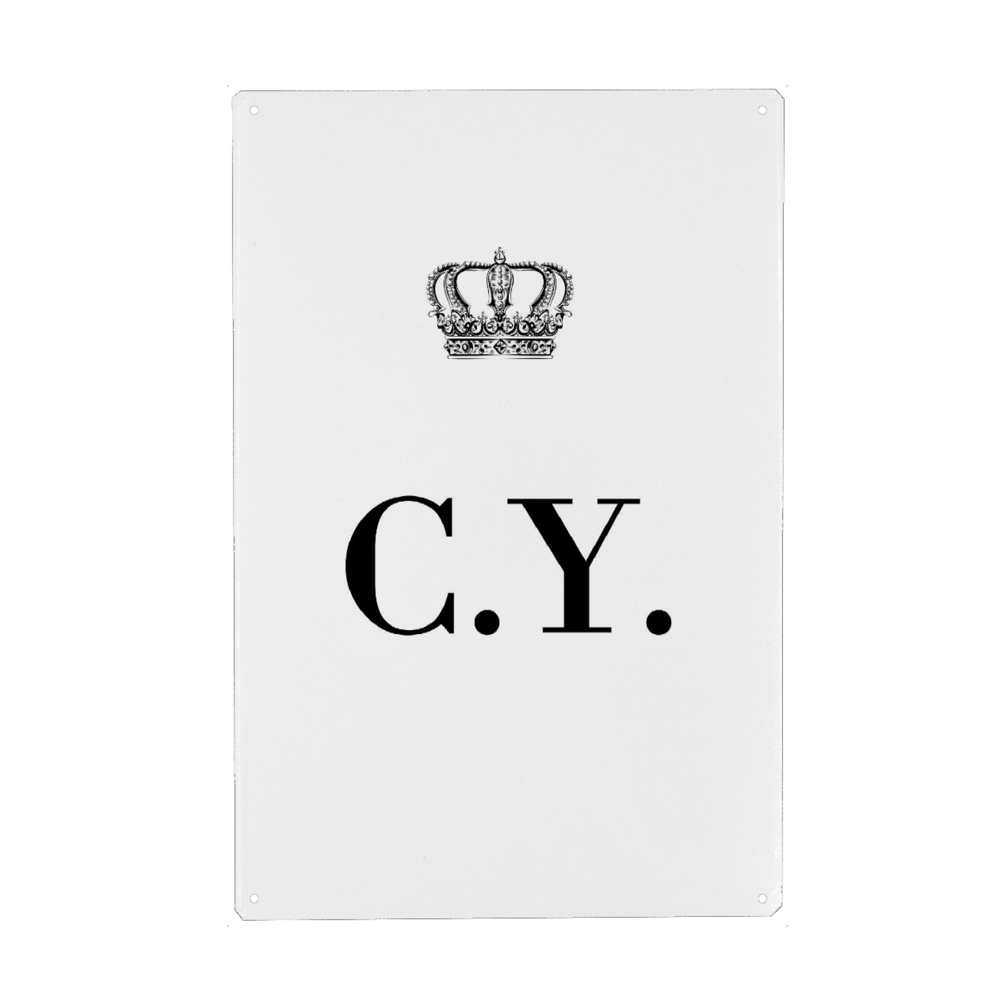 Metall Poster "King CY" artboxONE - Schwarzweiß,Buchstaben