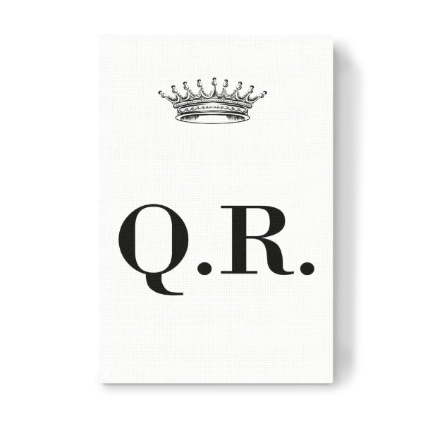Leinwandbild "Queen QR" artboxONE - Schwarzweiß,Buchstaben