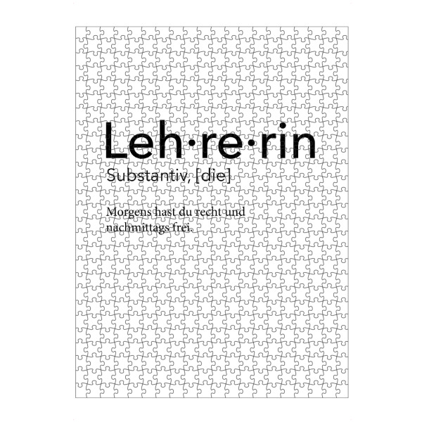 Puzzle Ravensburger "Definition-Lehrerin" artboxONE - Schwarzweiß,Lehrersprüche
