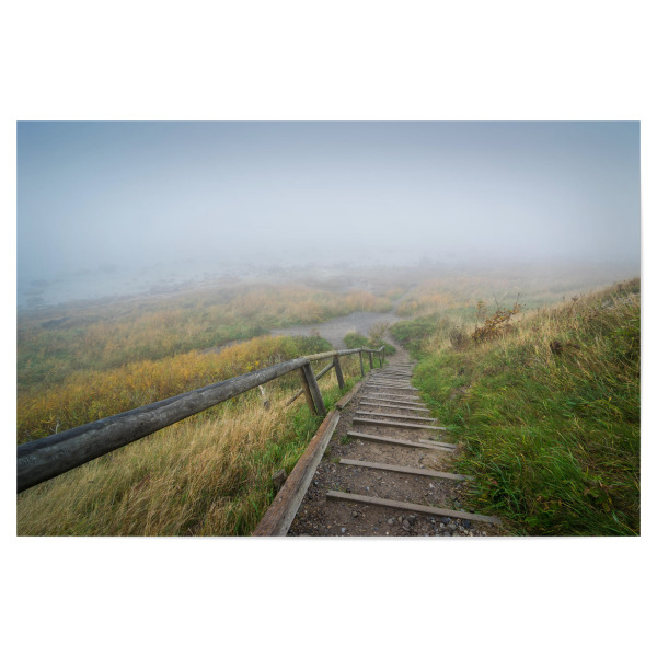Poster "Herbst an der Ostsee" artboxONE - Natur - Meer,Treppe,Weg,Steilküste,Mecklenburg-vorpommern,Deutschland