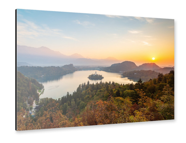 Alu-Dibond "Bleder See in Slowenien" 30x20 cm artboxONE