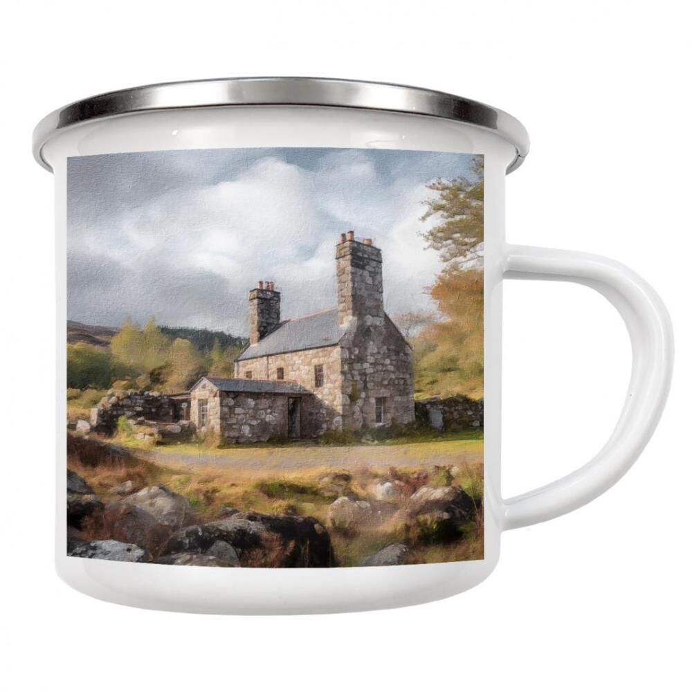 Emaille Tasse "Schottisches Häuschen" artboxONE - Natur,Architektur