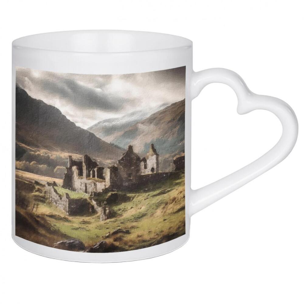 Herztasse "Ruinen in Schottland" artboxONE - Natur,Architektur - Ruinen,Schottland,Burg,Hochland,Landschaftlich,Landschaft,Berge,Geschichte