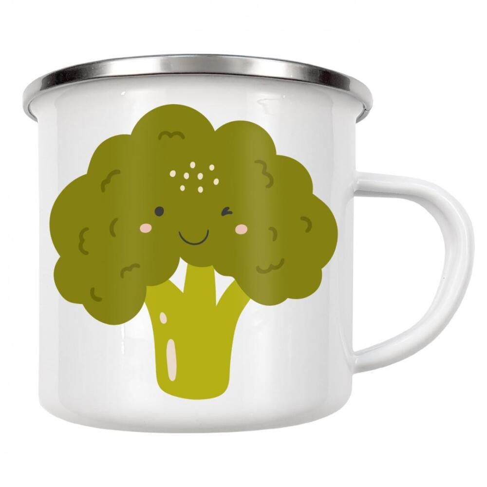 Emaille Tasse "Brokkoli-Design" artboxONE - Essen & Trinken / Obst & Gemüse