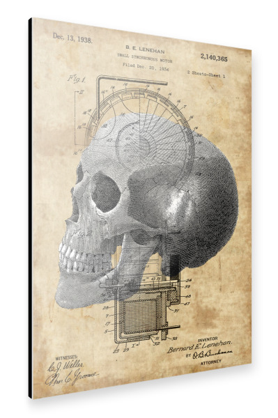Alu-Dibond "Vintage Schädel" 30x20 cm artboxONE