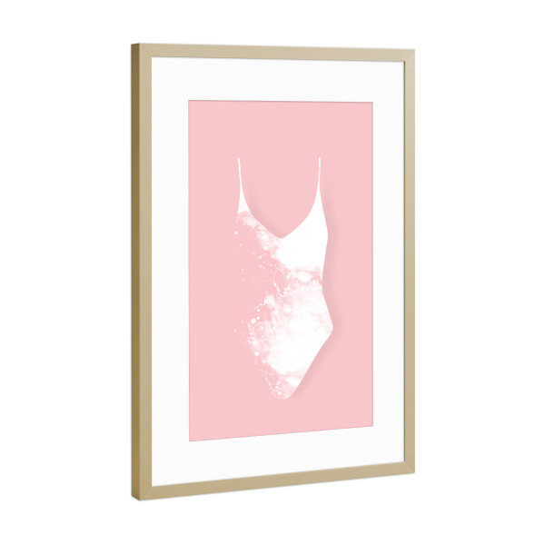 Poster mit Rahmen Gold "Fashion Pieces - Swimsuit" artboxONE - Abstrakt,Fashion - Badeanzug,Mode,Fashion,Bikini
