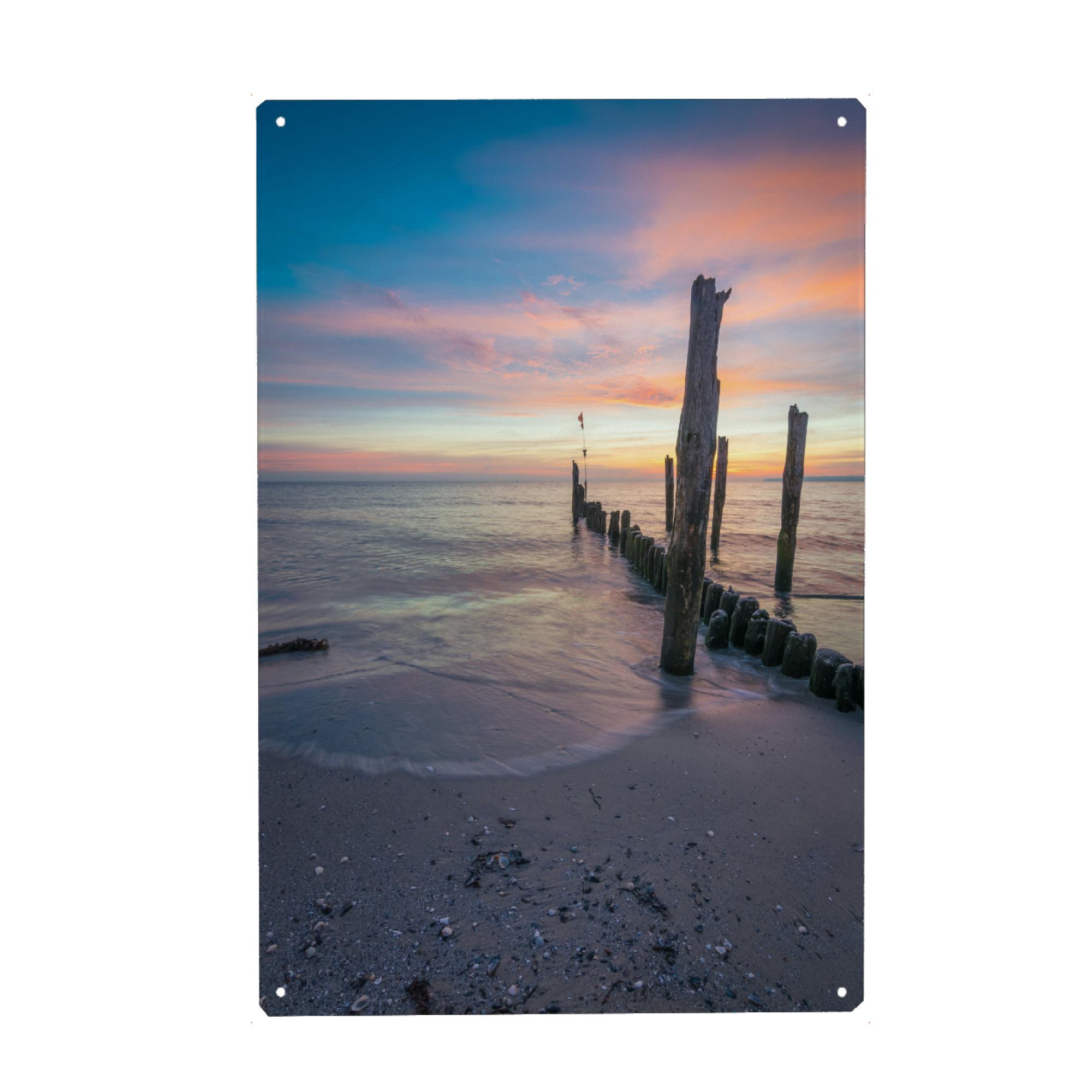 Holzbild "Morgen an der Ostsee" artboxONE - Reise / Strand und Meer - Strand,Küste,Meer,Sonnenaufgang