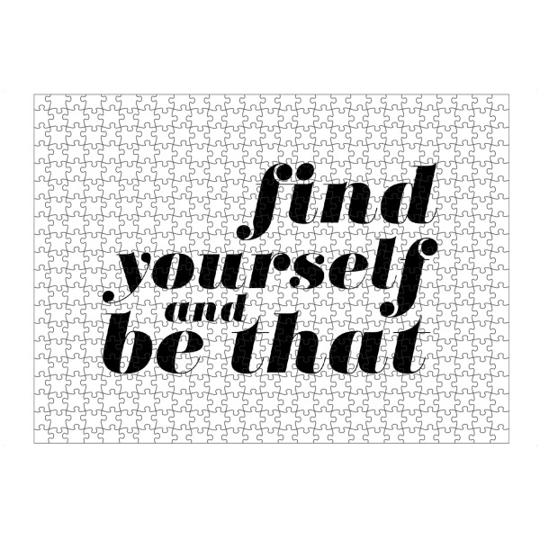 artboxONE Puzzle "Find Yourself And Be That Quote" artboxONE - Typografie,Schwarzweiß - Inspiration,Motivation,Selflove - Bild inspiration