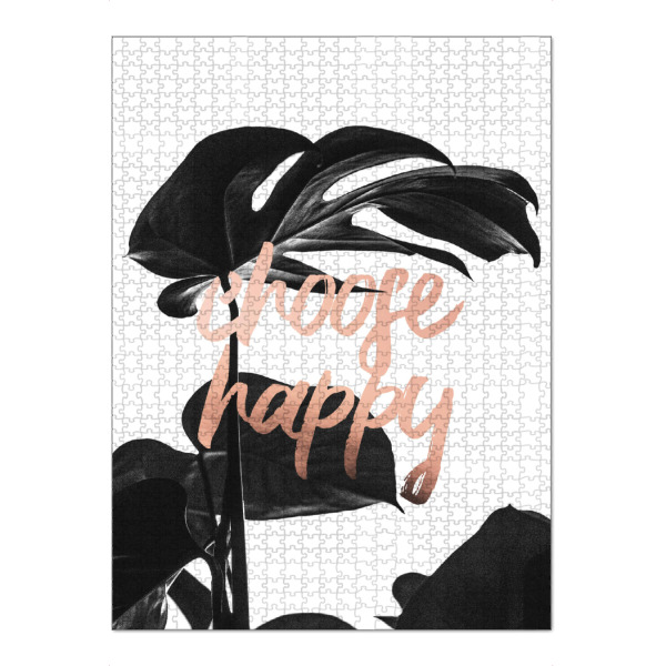 Puzzle Ravensburger "Choose Happy Life" artboxONE - Floral - Life,Happy,Monstera,Leaf,Leaves - Bild life