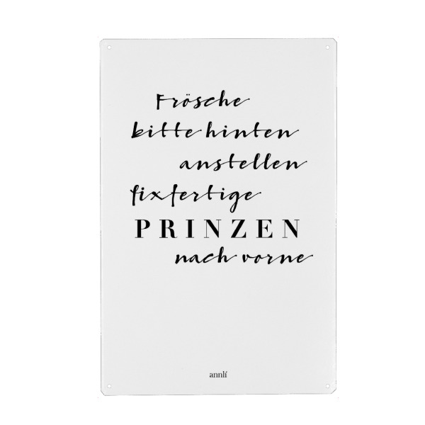 Holzbild "Frösche und Prinzen" artboxONE - Typografie,Schwarzweiß,Liebe,Lustig - Prinzen,Liebe,Frosch,Prinz,Single