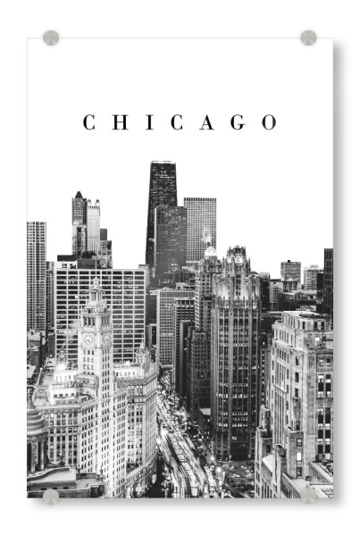 Acrylglasbild "Populous Chicago" artboxONE - Städte,Schwarzweiß,Städte / Chicago - America,Travel,City,Chicago