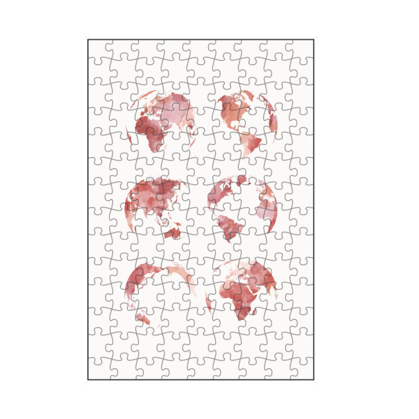 artboxONE Puzzle "World map in watercolor pink" artboxONE - Kartografie - World,Map,Worldmap,World map,Weltkarte - Bild world