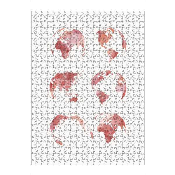 Puzzle Ravensburger "World map in watercolor pink" artboxONE - Kartografie - World,Map,Worldmap,World map,Weltkarte - Bild world