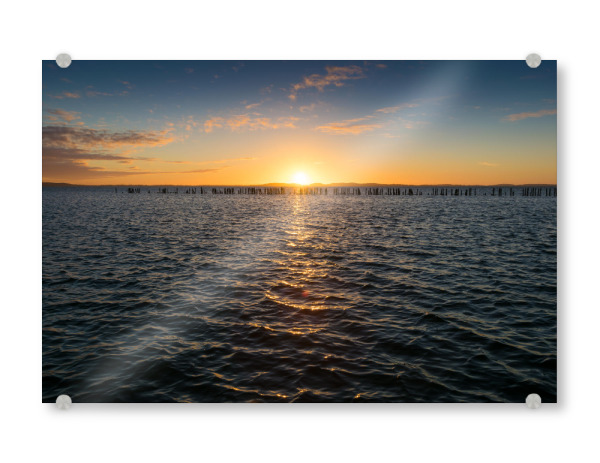 Acrylglasbild "Sonnenuntergang am Bodden" artboxONE - Natur - Meer,See