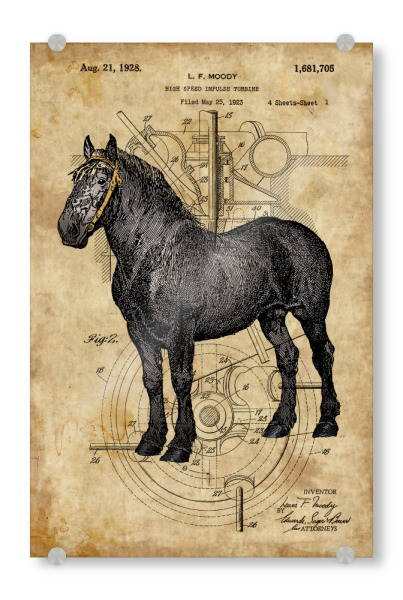 Acrylglasbild "Pferd - Steampunk" artboxONE - Tiere - Pferd,Steampunk,Vintage,Retro