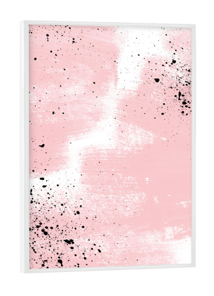 Poster mit weißem Rahmen "Ink on Pink - To the Right" artboxONE - Abstrakt - Abstrakt,Wasserfarbe