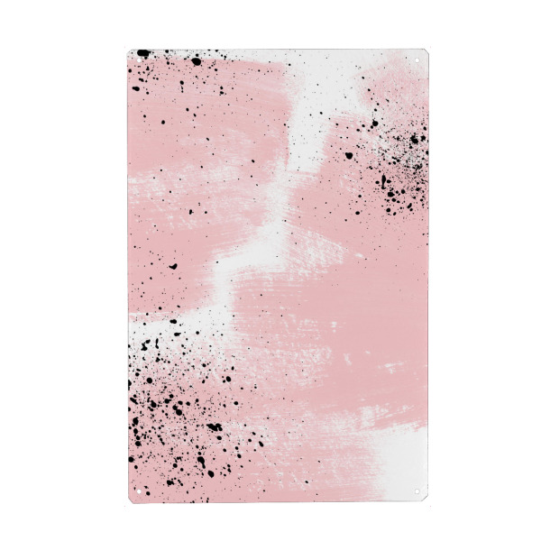 Metall Poster "Ink on Pink - To the Right" artboxONE - Abstrakt - Abstrakt,Wasserfarbe - Blechschild