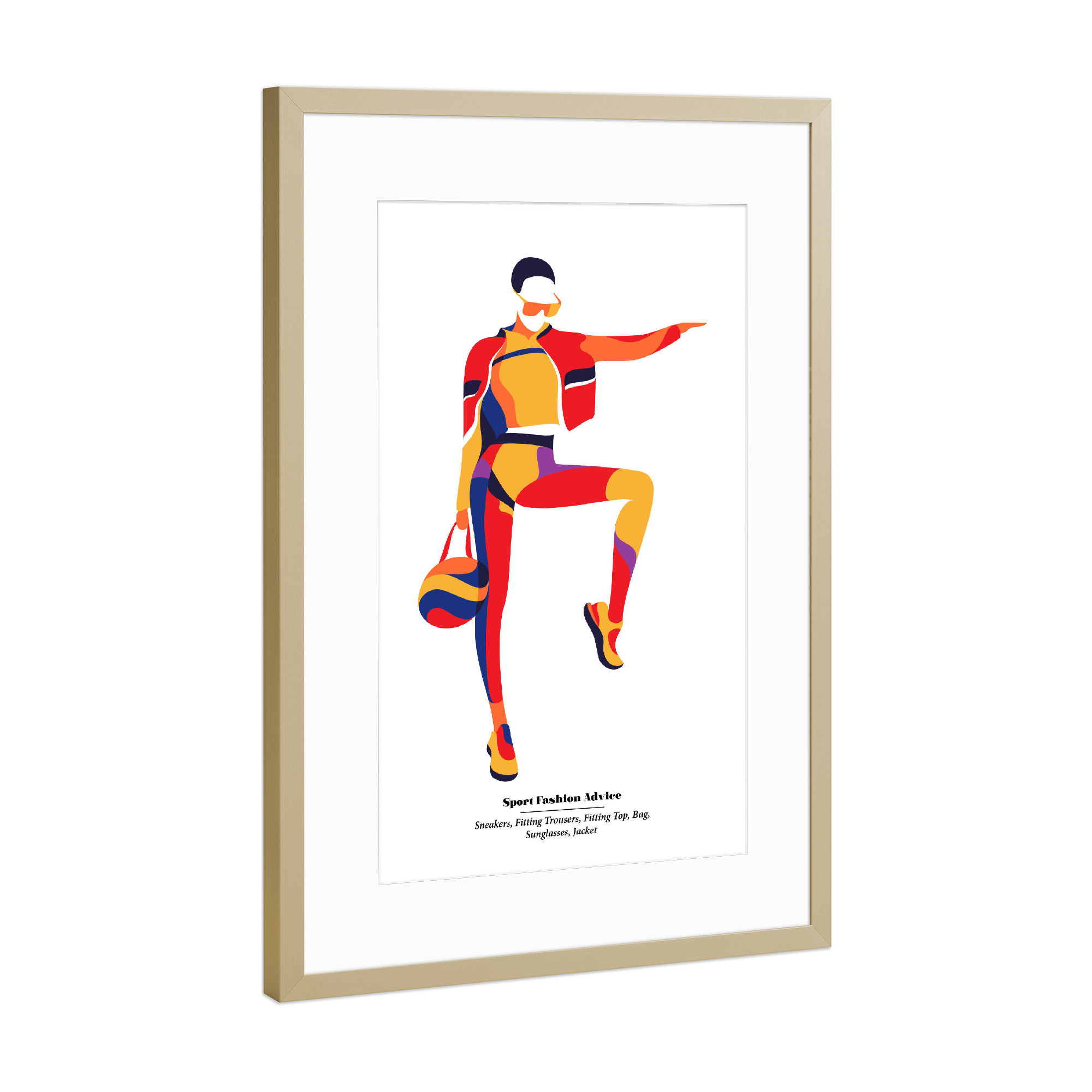 Poster mit Rahmen Gold "Sport Fashion Advice" artboxONE - Fashion - Fashion,Style,Sport