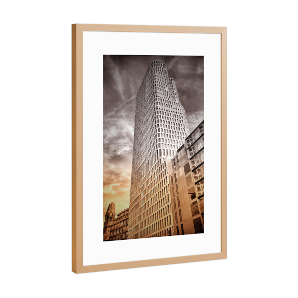 Poster mit Rahmen Kupfer "The Upper West Tower" artboxONE - Städte / Berlin,Schwarzweiß,Architektur - Berlin,Tower