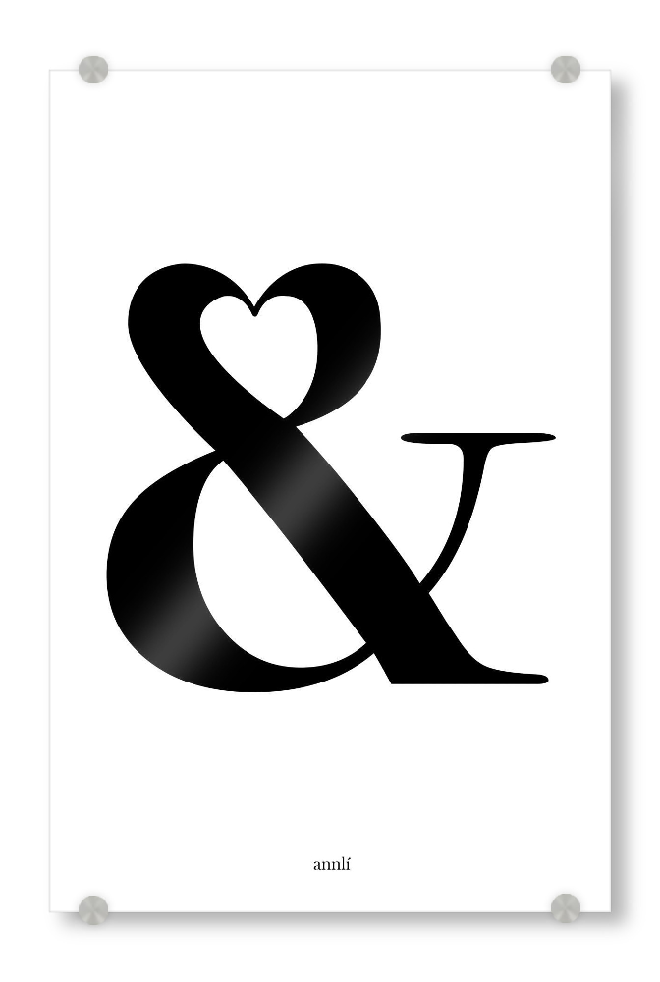 Acrylglasbild "Du und ich" artboxONE - Schwarzweiß,Liebe - Undzeichen,Hochzeit,Liebe,Ampersand