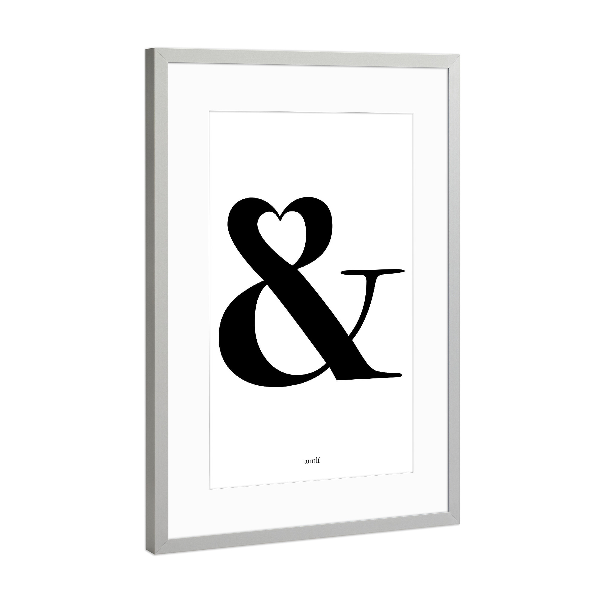 Poster mit Rahmen Silber "Du und ich" artboxONE - Schwarzweiß,Liebe - Undzeichen,Hochzeit,Liebe,Ampersand