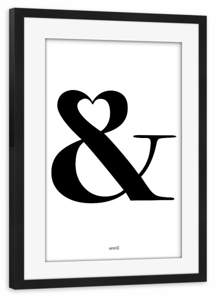 Poster mit Rahmen schwarz "Du und ich" artboxONE - Schwarzweiß,Liebe - Undzeichen,Hochzeit,Liebe,Ampersand
