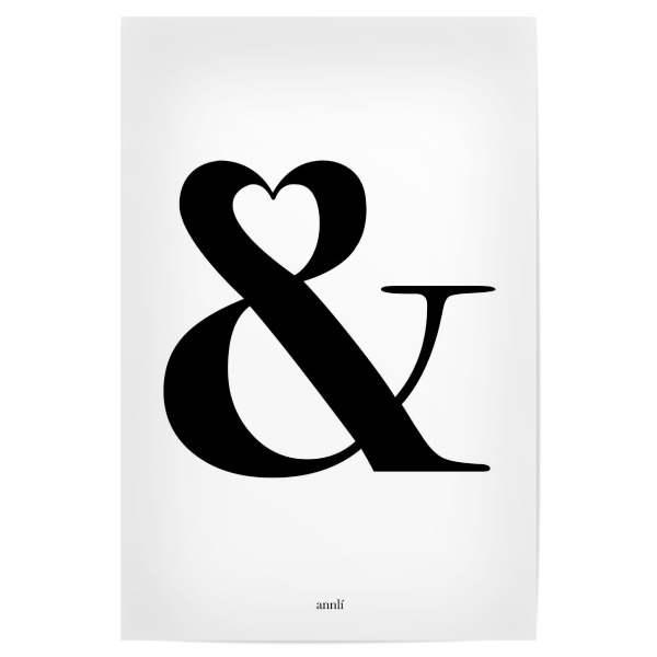 Poster "Du und ich" artboxONE - Schwarzweiß,Liebe - Undzeichen,Hochzeit,Liebe,Ampersand