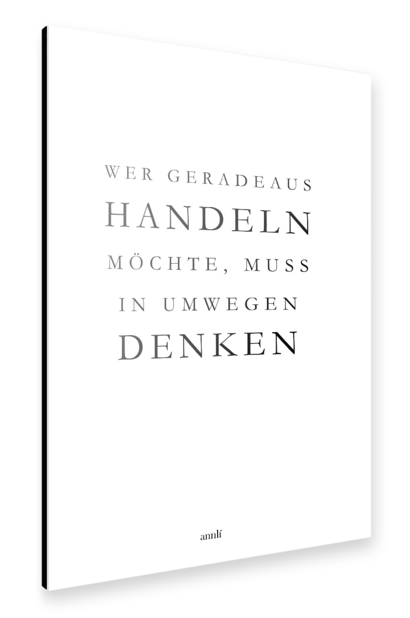 Alu-Dibond "Handeln&Denken" 75x50 cm artboxONE